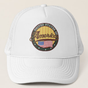 Amerikanische Logo-Reiseplakat Truckerkappe