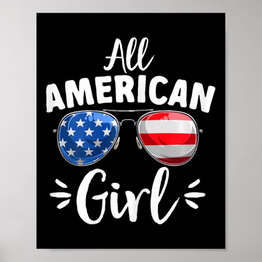 Amerikanische Mädchen am 4. Juli Poster (Vorne)