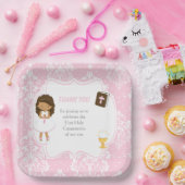 Amerikanische Mädchen der ersten Kommune Pappteller (Party)