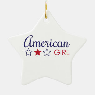 Amerikanische Mädchen-Sterne Keramikornament