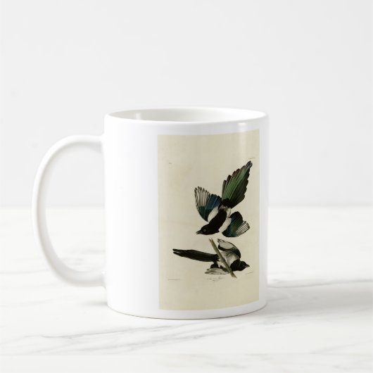 Amerikanische Magpie von Audubons Vögeln Amerikas Kaffeetasse (Links)