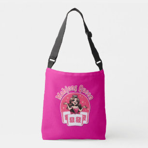Amerikanische Mahjong-Königin Pink Crown Spieler K Tragetaschen Mit Langen Trägern