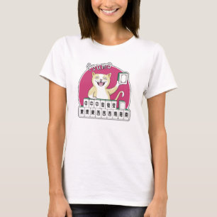 Amerikanische Mahjong Tsumo Katze Siegerhand T-Shirt