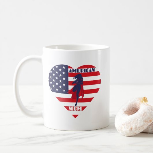 Amerikanische Mama, Muttertag Kaffeetasse (Mit Donut)