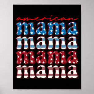 Amerikanische Mama passende Familie 4. Juli amerik Poster