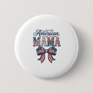 Amerikanische Mama Patriotischer Bogen Vintage 4. Button