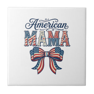 Amerikanische Mama Patriotischer Bogen Vintage 4. Fliese