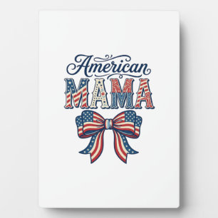 Amerikanische Mama Patriotischer Bogen Vintage 4. Fotoplatte