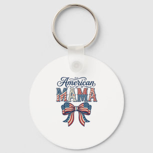 Amerikanische Mama Patriotischer Bogen Vintage 4.  Schlüsselanhänger