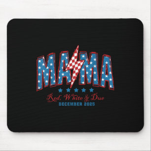 Amerikanische Mama rot weiß und ab 4. Juli Pregna Mousepad