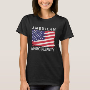 Amerikanische Männlichkeit 4. Juli USA Flaggen una T-Shirt