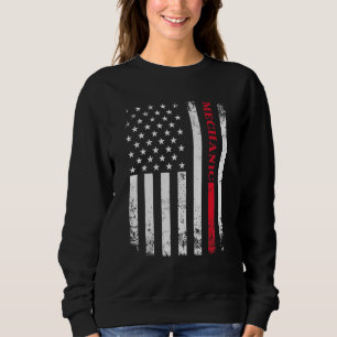 Amerikanische Maschine für beschädigte Flaggen Sweatshirt
