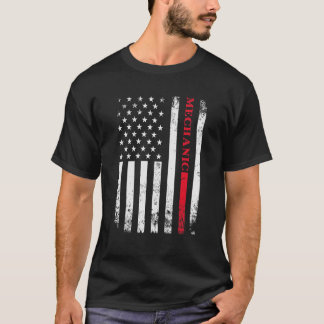 Amerikanische Maschine für beschädigte Flaggen T-Shirt