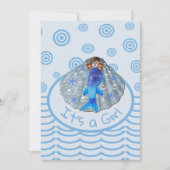 Amerikanische Meerjungfrau-Muschel Es ist ein Mädc Einladung (Vorderseite)