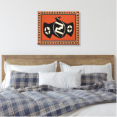 Amerikanische Mimbres Bat Bird Wrapped Canvas Leinwanddruck (Insitu (Schlafzimmer))