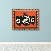 Amerikanische Mimbres Bat Bird Wrapped Canvas Leinwanddruck (Insitu (Holzboden))