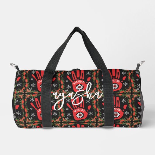 Amerikanische MMIW Red and Black Powwow Duffle Bag (Vorderseite)