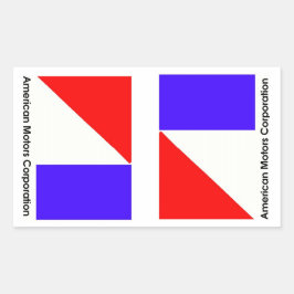 AMERIKANISCHE MOTOREN-UNTERNEHMENSLOGOS ÜBERARBEIT RECHTECKIGER AUFKLEBER