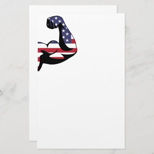 Amerikanische Muskel-Bizeps-Silhouette Briefpapier (Vorne/Hinten)