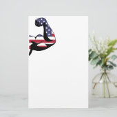 Amerikanische Muskel-Bizeps-Silhouette Briefpapier (Stehend Vorderseite)