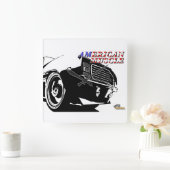 Amerikanische Muskelmaschine Quadratische Wanduhr (Zuhause)