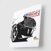 Amerikanische Muskelmaschine Quadratische Wanduhr (Winkel)