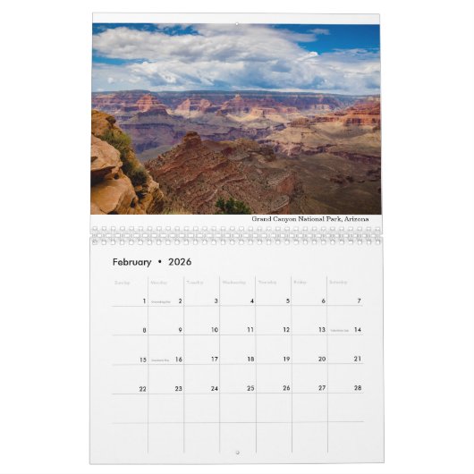 Amerikanische Nationalparks Kalender (Feb 2026)