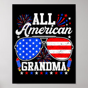 Amerikanische Oma 4. Juli Sonnenbrille Familie Poster