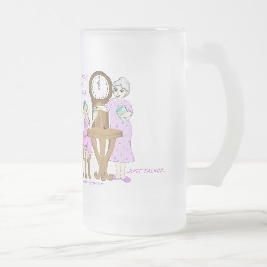 Amerikanische Oma oben die ganze Nacht gerade Mattglas Bierglas (Rechts)