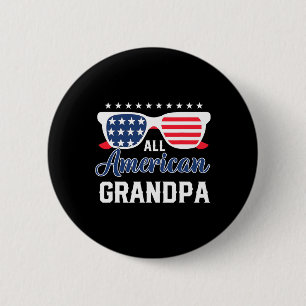 Amerikanische Opa 4. Juli USA Sungles Mens Geschen Button