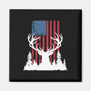 Amerikanische Outdoor-Hirschjagd-Silhouette in Wäl Magnet