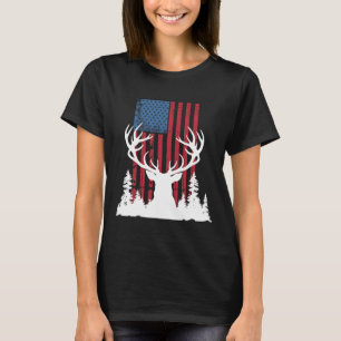 Amerikanische Outdoor-Hirschjagd-Silhouette in Wäl T-Shirt