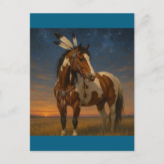 Amerikanische Paint Horse Postcard - Kachine Postkarte (Vorderseite)