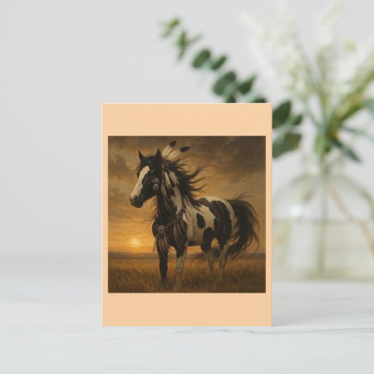 Amerikanische Paint Horse Postcard - Koko Postkarte (Stehend Vorderseite)