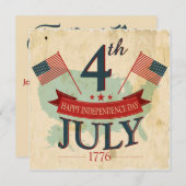 Amerikanische Party Einladungen vom 4. Juli (Vorne/Hinten)