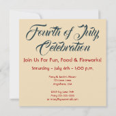 Amerikanische Party Einladungen vom 4. Juli (Rückseite)