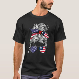 Amerikanische Patriot Flag Girl Liberia T-Shirt
