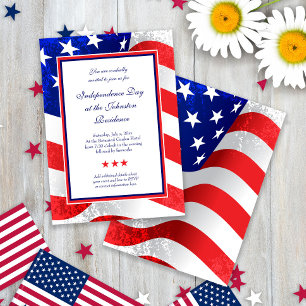 Amerikanische Patriot Vintage Sterne und Streifen  Einladung