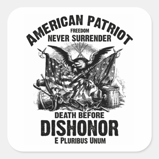 Amerikanische Patrioten 3 Quadratischer Aufkleber (Vorderseite)