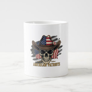 Amerikanische Patrioten Vintage-Totenkopf-Flagge Jumbo-Tasse