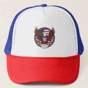 Amerikanische patriotische Adlerfahne, 4. Juli, ha Truckerkappe