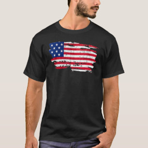 Amerikanische Patriotische Fahne am 4. Juli USA In T-Shirt