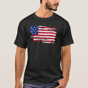 Amerikanische Patriotische Fahne am 4. Juli USA In T-Shirt