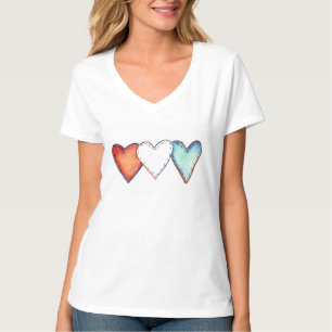 Amerikanische Patriotische Herzen T-Shirt