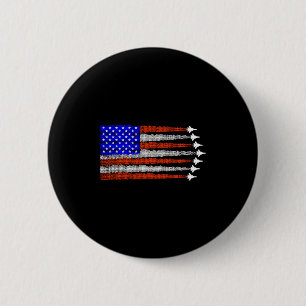 Amerikanische patriotische Kampfjets USA-Flagge 4. Button