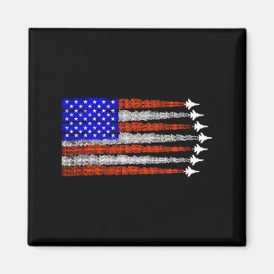 Amerikanische patriotische Kampfjets usa Flagge 4. Magnet