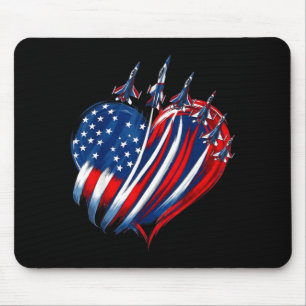 Amerikanische patriotische Kampfjets USA-Flagge 4. Mousepad