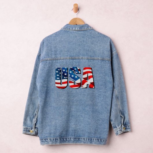 Amerikanische patriotische rote blaue Flagge Jeansjacke (Hangar)