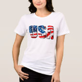 Amerikanische patriotische rote blaue Flagge Tri-Blend Shirt (Vorderseite)