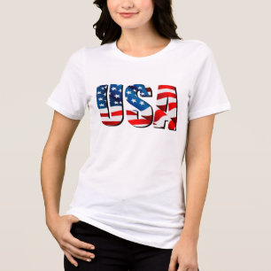 Amerikanische patriotische rote blaue Flagge Tri-Blend Shirt